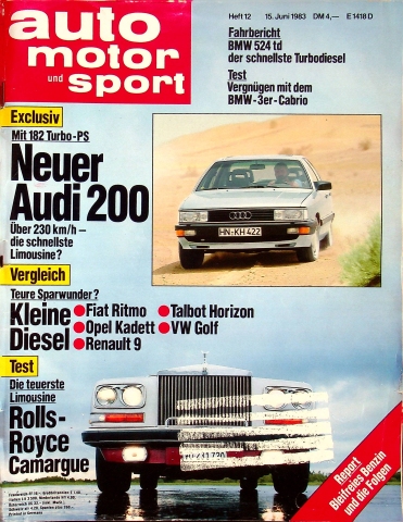 Deckblatt Auto Motor und Sport (12/1983)